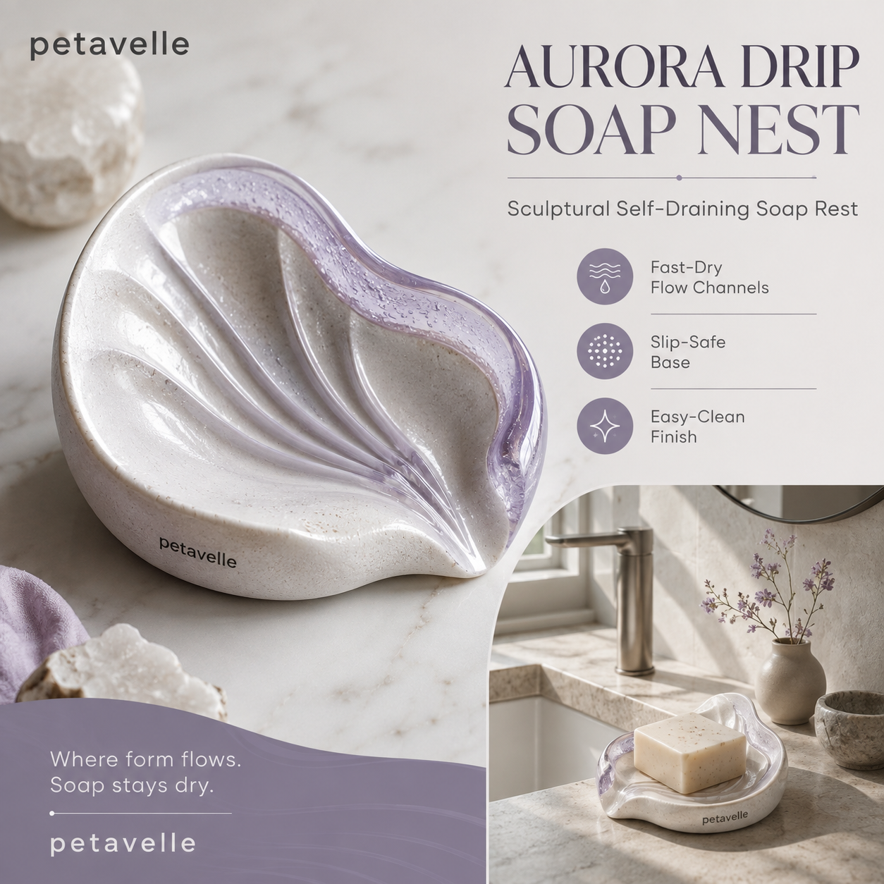 Petavelle™ Lumenwave Sculpted Soap Rest